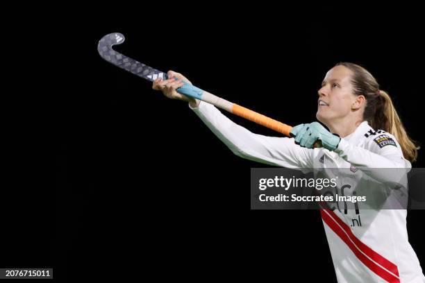 Felice Albers of Amsterdam Dames 1 during the Hoofdklasse Women match between Pinoke Women 1 v Amsterdam Women 1 at the Amsterdamse Bos on March 14,...