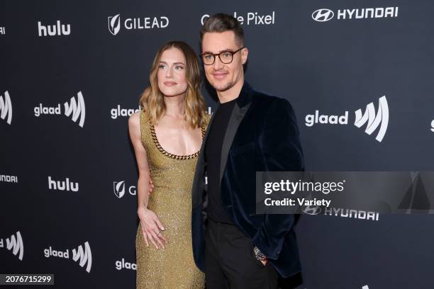 Allison Williams and Alexander Dreymon at the 35th Annual GLAAD Media Awards held at the Beverly Hilton Hotel on March 14, 2024 in Beverly Hills,...