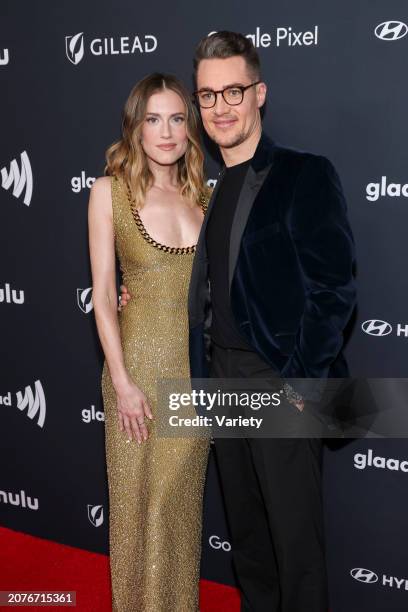 Allison Williams and Alexander Dreymon at the 35th Annual GLAAD Media Awards held at the Beverly Hilton Hotel on March 14, 2024 in Beverly Hills,...