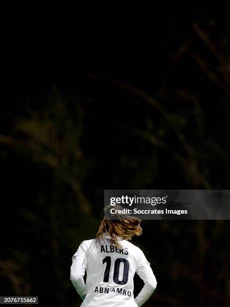 Felice Albers of Amsterdam Dames 1 during the Hoofdklasse Women match between Pinoke Women 1 v Amsterdam Women 1 at the Amsterdamse Bos on March 14,...