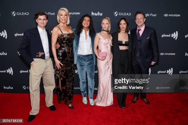 Billy Harris, Hannah Waddingham, Cristo Fernández, Juno Temple, Jodi Balfour and Jason Sudeikis at the 35th Annual GLAAD Media Awards held at the...