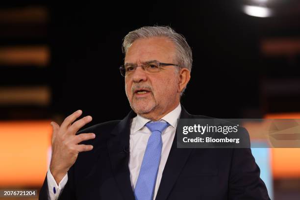 Christos Megalou, chief executive officer of Piraeus Bank SA, during a Bloomberg Television interview in London, UK, on Friday, March 15, 2024....