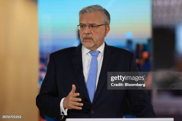 Christos Megalou, chief executive officer of Piraeus Bank SA, during a Bloomberg Television interview in London, UK, on Friday, March 15, 2024....