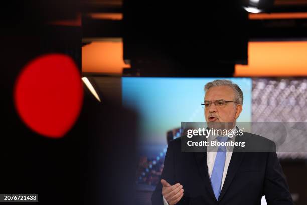 Christos Megalou, chief executive officer of Piraeus Bank SA, during a Bloomberg Television interview in London, UK, on Friday, March 15, 2024....