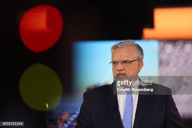 Christos Megalou, chief executive officer of Piraeus Bank SA, during a Bloomberg Television interview in London, UK, on Friday, March 15, 2024....