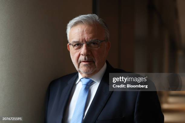 Christos Megalou, chief executive officer of Piraeus Bank SA, following a Bloomberg Television interview in London, UK, on Friday, March 15, 2024....