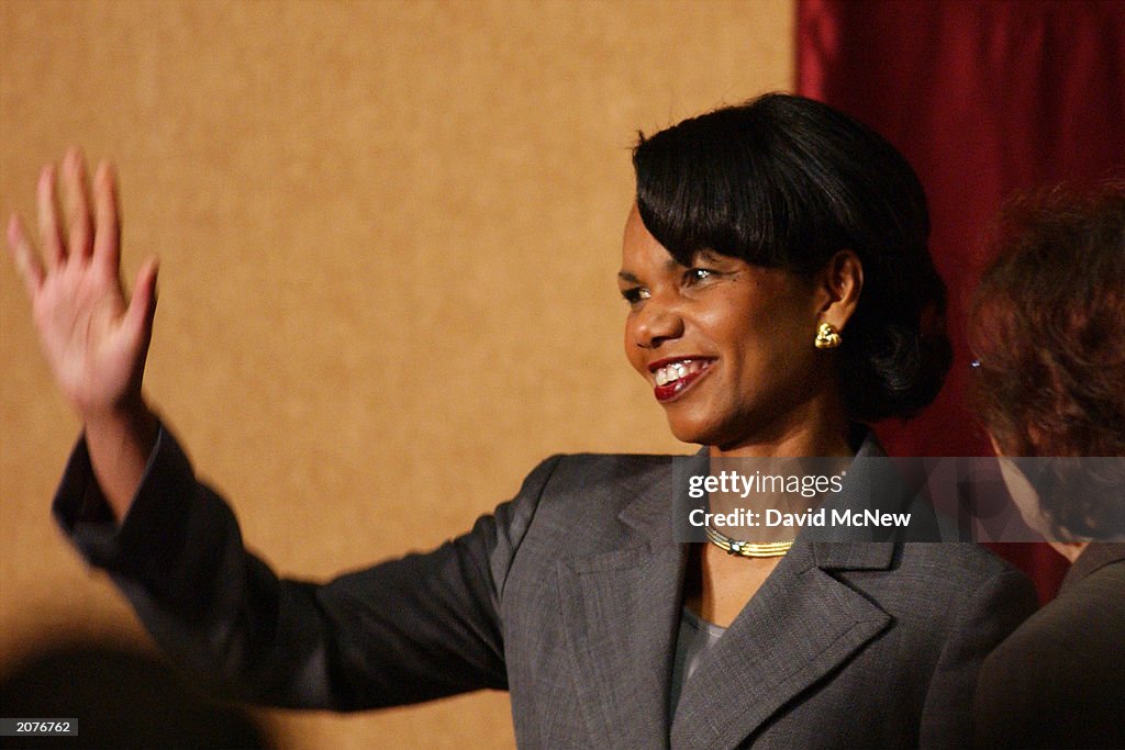 Condoleezza Rice Wave National Security Advisor Condoleezza Rice waves after addressing at ...