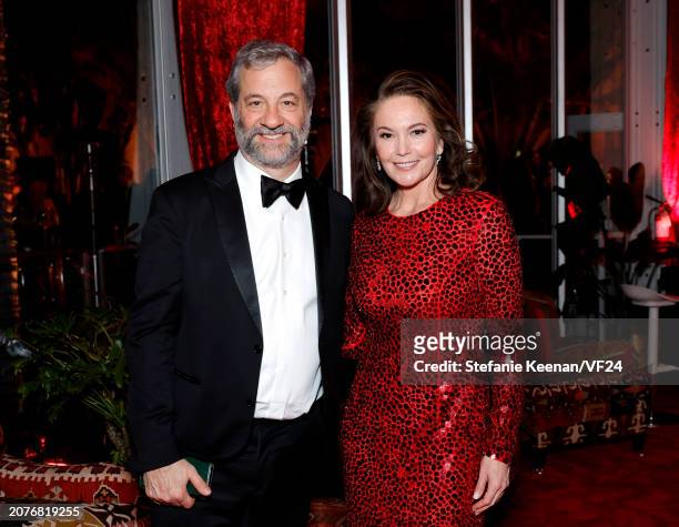 Judd Apatow and Diane Lane attend the 2024 Vanity Fair Oscar Party Hosted By Radhika Jones at Wallis Annenberg Center for the Performing Arts on...