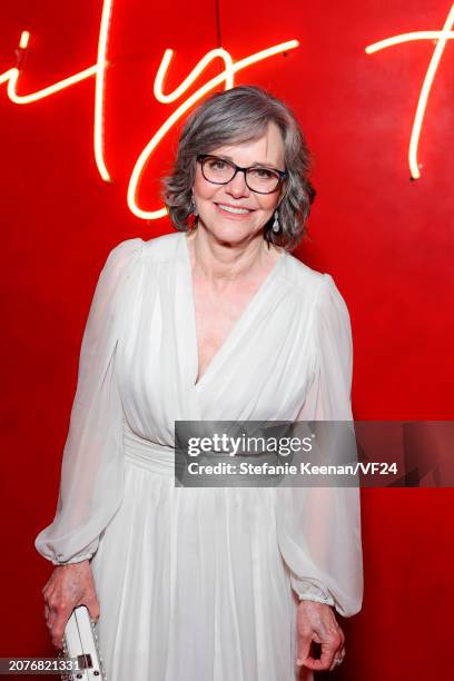 Sally Field attends the 2024 Vanity Fair Oscar Party Hosted By Radhika Jones at Wallis Annenberg Center for the Performing Arts on March 10, 2024 in...