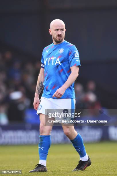Paddy Madden of Stockport County during the Sky Bet League Two match between Stockport County and Newport County at Edgeley Park on March 09, 2024 in...