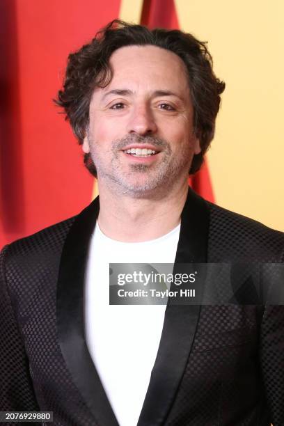 Sergey Brin attends the 2024 Vanity Fair Oscar Party hosted by Radhika Jones at Wallis Annenberg Center for the Performing Arts on March 10, 2024 in...