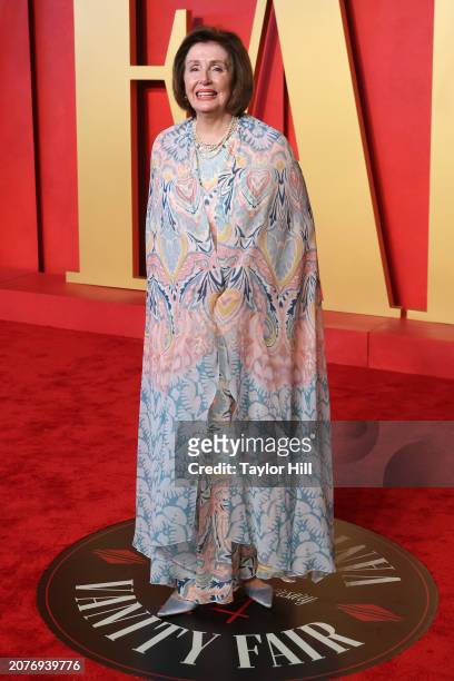 Nancy Pelosi attends the 2024 Vanity Fair Oscar Party hosted by Radhika Jones at Wallis Annenberg Center for the Performing Arts on March 10, 2024 in...
