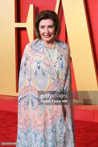 Nancy Pelosi attends the 2024 Vanity Fair Oscar Party hosted by Radhika Jones at Wallis Annenberg Center for the Performing Arts on March 10, 2024 in...