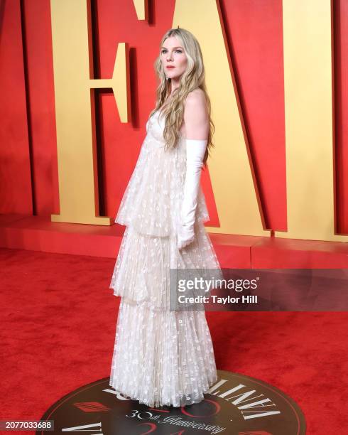 Lily Rabe attends the 2024 Vanity Fair Oscar Party hosted by Radhika Jones at Wallis Annenberg Center for the Performing Arts on March 10, 2024 in...