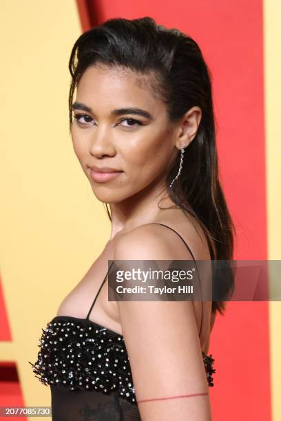 Alexandra Shipp attends the 2024 Vanity Fair Oscar Party hosted by Radhika Jones at Wallis Annenberg Center for the Performing Arts on March 10, 2024...