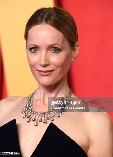 Leslie Mann arrives at the 2024 Vanity Fair Oscar Party Hosted By Radhika Jones at Wallis Annenberg Center for the Performing Arts on March 10, 2024...