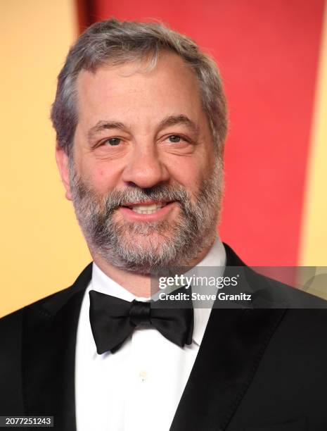 Judd Apatow arrives at the 2024 Vanity Fair Oscar Party Hosted By Radhika Jones at Wallis Annenberg Center for the Performing Arts on March 10, 2024...