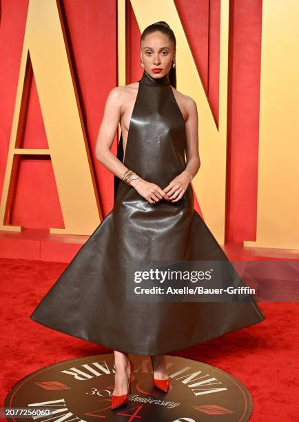 Adwoa Aboah attends the 2024 Vanity Fair Oscar Party hosted by Radhika Jones at Wallis Annenberg Center for the Performing Arts on March 10, 2024 in...