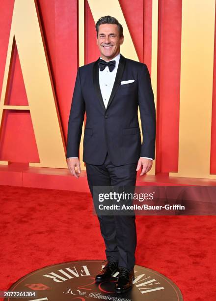Jon Hamm attends the 2024 Vanity Fair Oscar Party hosted by Radhika Jones at Wallis Annenberg Center for the Performing Arts on March 10, 2024 in...