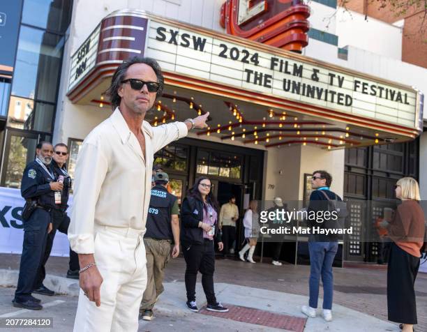 Walton Goggins attends the premiere of "The Uninvited" during the 2024 SXSW Conference and Festival at The Stateside Theatre on March 11, 2024 in...