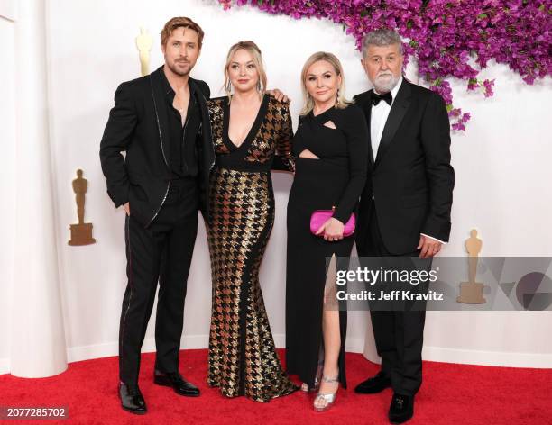 Ryan Gosling, Mandi Gosling, Donna Godling, and Valerio Attanasio attend the 96th Annual Academy Awards on March 10, 2024 in Hollywood, California.