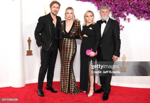 Ryan Gosling, Mandi Gosling, Donna Godling, and Valerio Attanasio attend the 96th Annual Academy Awards on March 10, 2024 in Hollywood, California.