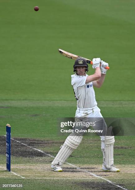 Cameron Bancroft of Western Australia bats during the Sheffield Shield match between Victoria and Western Australia at CitiPower Centre, on March 12...