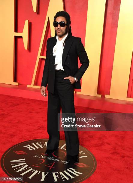 Lenny Kravitz arrives at the 2024 Vanity Fair Oscar Party Hosted By Radhika Jones at Wallis Annenberg Center for the Performing Arts on March 10,...