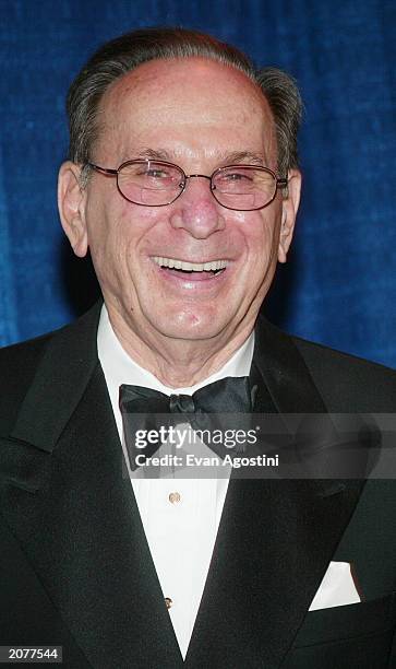 Lyricist Hal David poses in the press room at the Annual Songwriters Hall of Fame Awards ceremony and dinner at the Marriott Marquis June 12, 2003 in...