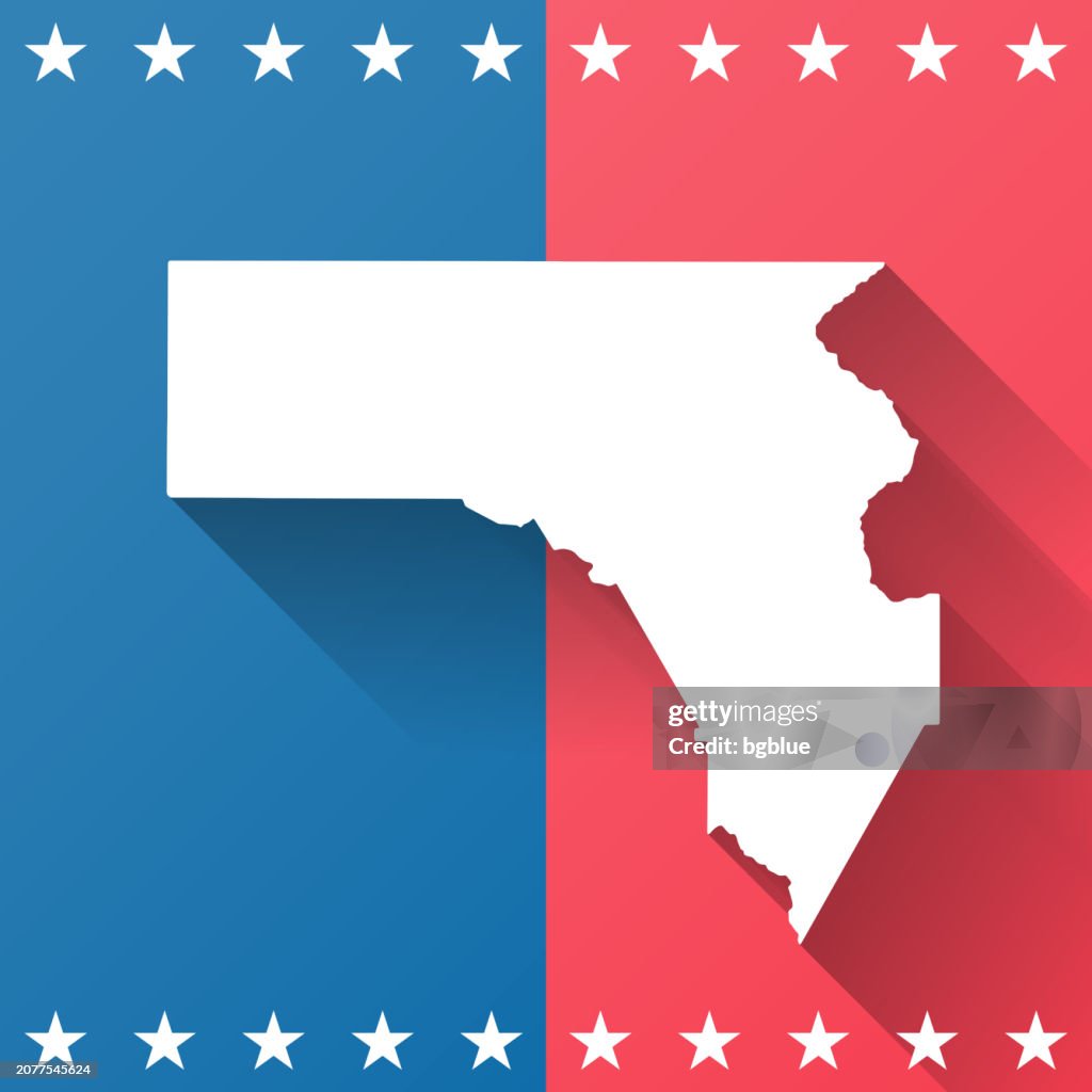 Fannin County, Georgia. Map on blue and red background