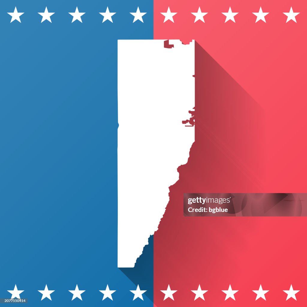Jefferson County, Colorado. Map on blue and red background