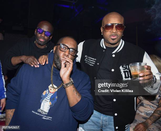 Bryan-Michael Cox, Killer Mike and Jermaine Dupri attend Magic City: An American Fantasy premiere afterparty at Mayfair on March 11, 2024 in Austin,...