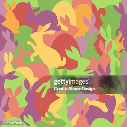Easter Rabbits Seamless Pattern. Easter Rabbits Seamless Pattern.