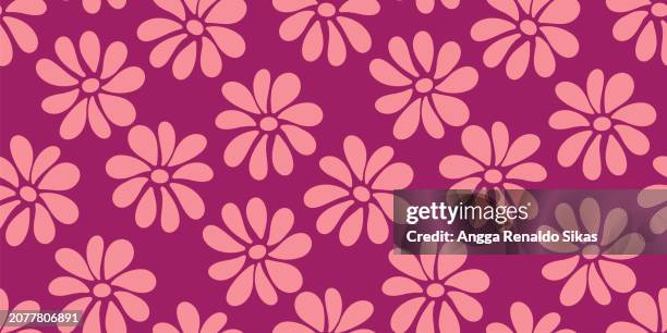 exotic tropical flowers seamless pattern - floral pattern stock illustrations