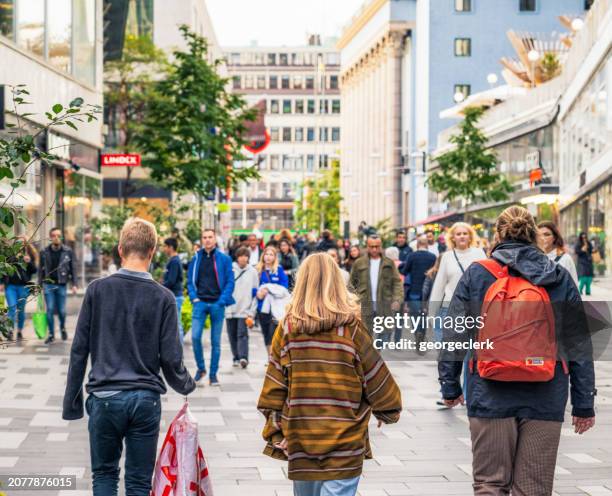 shopping in central stockholm - shopping center outside stock pictures, royalty-free photos & images