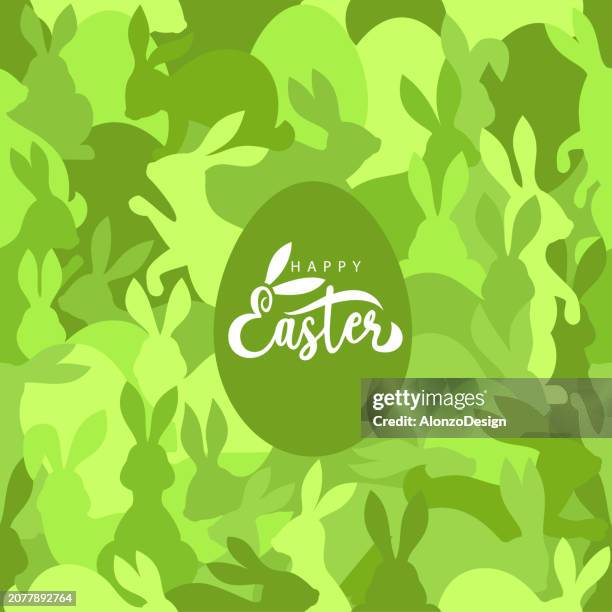 easter rabbits seamless pattern. - easter stock illustrations