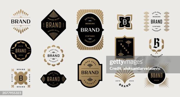 labels badges and frames - vintage logo stock-grafiken, -clipart, -cartoons und -symbole