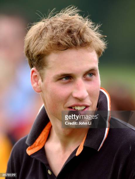 Britain's Prince William attends a polo match at the Beaufort Polo Club for The Desert Dagger Trophy July 27, 2002 in Glocestershire, England. Prince...