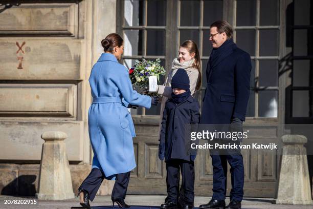 Crown Princess Victoria of Sweden, Princess Estelle of Sweden, Prince Oscar of Sweden and Prince Daniel of Sweden attend The Crown Princess' Name Day...