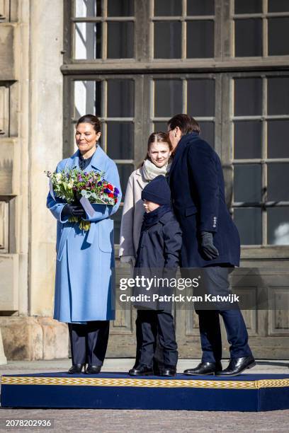 Crown Princess Victoria of Sweden, Princess Estelle of Sweden, Prince Oscar of Sweden and Prince Daniel of Sweden attend The Crown Princess' Name Day...