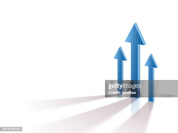 stockillustraties, clipart, cartoons en iconen met three arrows - groeimeter