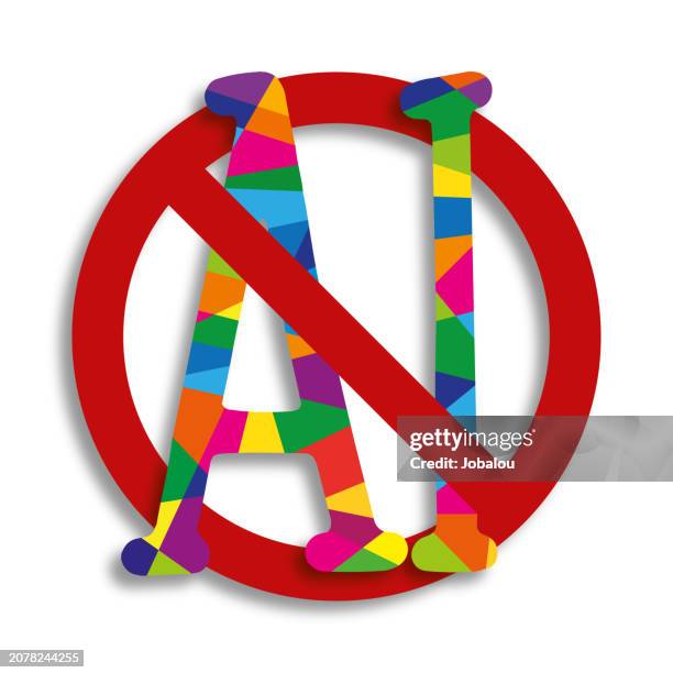 verbotene ki-technologie für künstliche intelligenz - datenschutz grundverordnung stock-grafiken, -clipart, -cartoons und -symbole