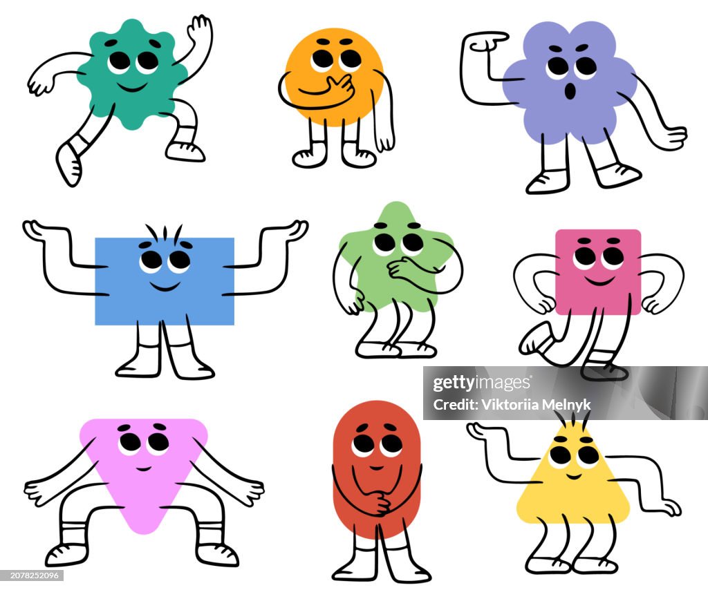 Vector Character Using Shapes Geometric Shapes Characters High-Res Vector Graphic - Getty Images