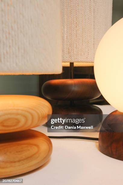 Artisan Julie Jackson's lamps are photographed for Los Angeles Times on April 5, 2023 in Los Angeles, California. Jackson's pieces are created from...