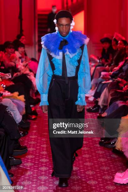 Model walks the runway in a design by VIVIANO during the Rakuten Fashion Week TOKYO 2024 A/W on March 12, 2024 in Tokyo, Japan.