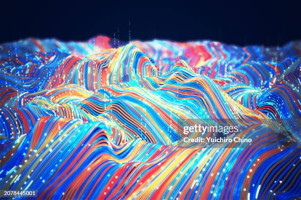 network and data wave - quantum stock pictures, royalty-free photos & images
