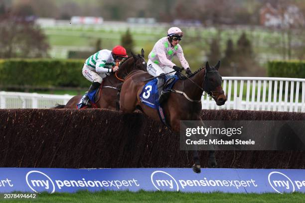 Paul Townend clears the last on board Gaelic Warrior to win The My Pension Expert Arkle Challenge Trophy Steeple Chase during day one of the...