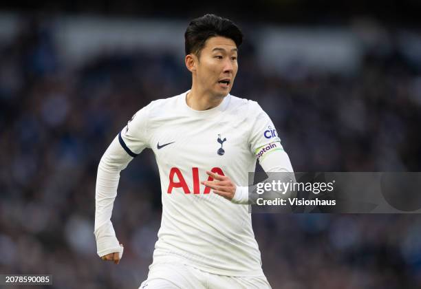 Son Heung-min of Tottenham Hotspur during the Premier League match between Tottenham Hotspur and Crystal Palace at Tottenham Hotspur Stadium on March...