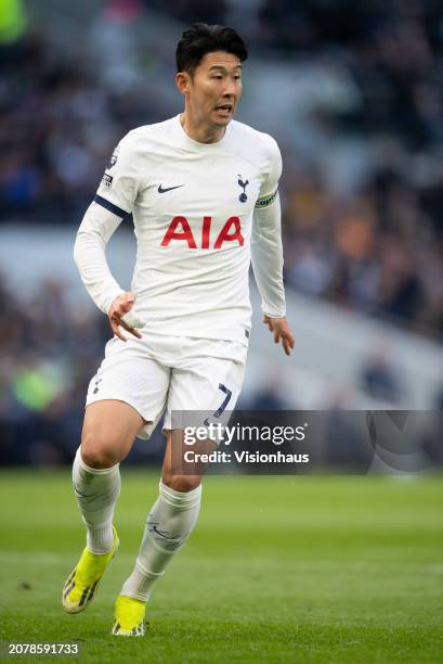 Son Heung-min of Tottenham Hotspur during the Premier League match between Tottenham Hotspur and Crystal Palace at Tottenham Hotspur Stadium on March...