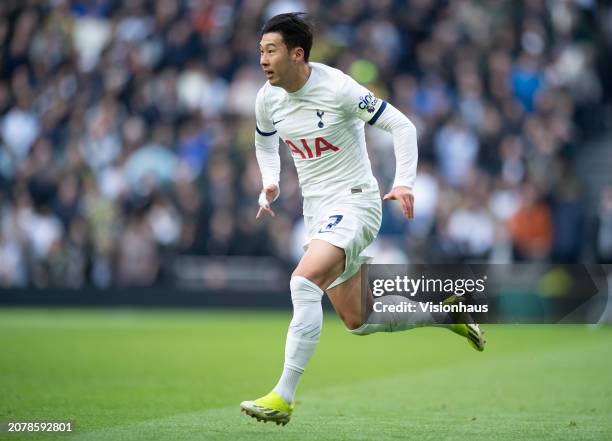 Son Heung-min of Tottenham Hotspur during the Premier League match between Tottenham Hotspur and Crystal Palace at Tottenham Hotspur Stadium on March...